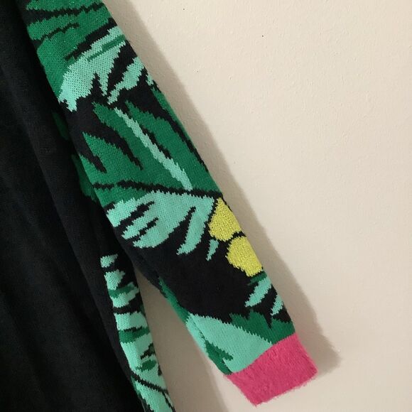 Holiday Time Fa La La Flamingo Kitsch Ugly Colorful Christmas Sweater Cardigan S - Picture 10 of 12